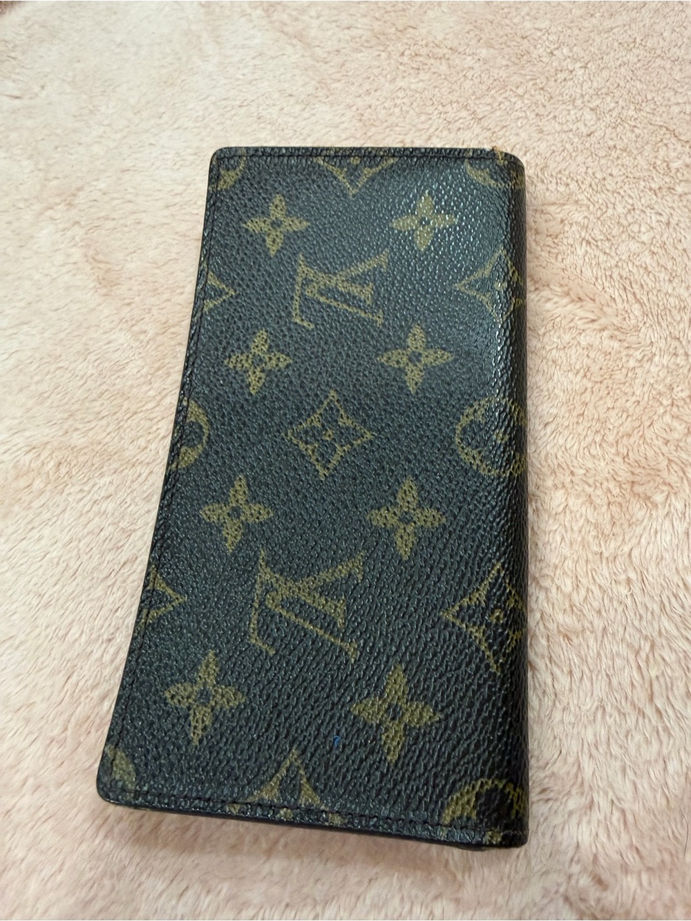 Louis Vuitton Monogram Checkbook Cover Wallet Card Holder